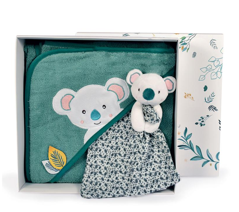  - yoca the koala - birth set comforter + bath cloth 80 x 80 cm 